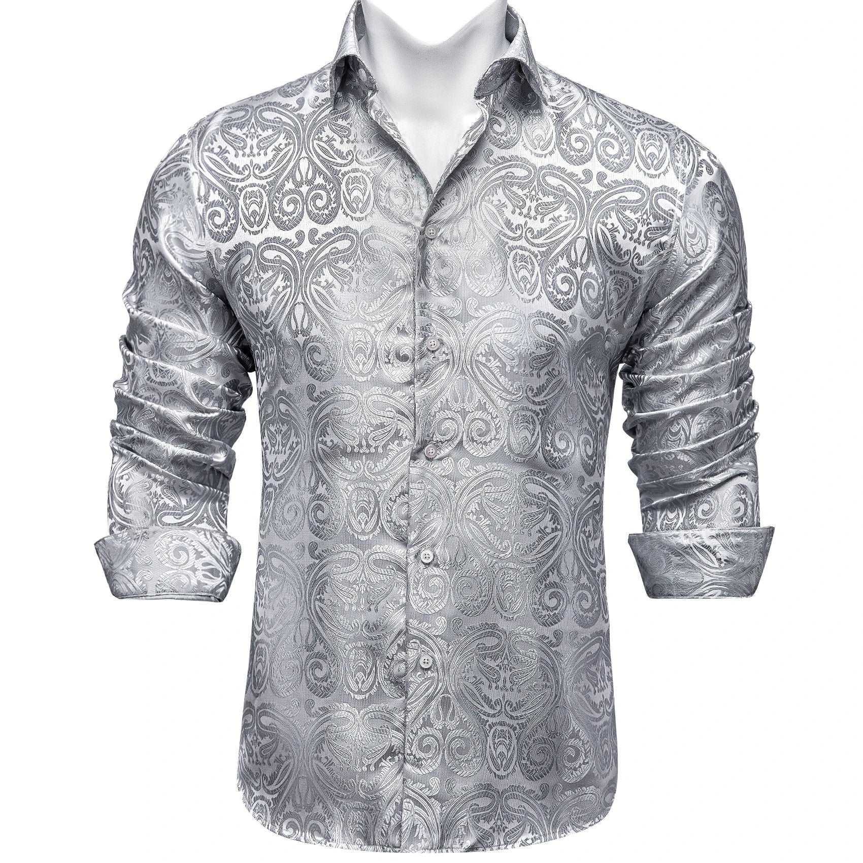 Men's Long Sleeve Silk Shirt - Alartis