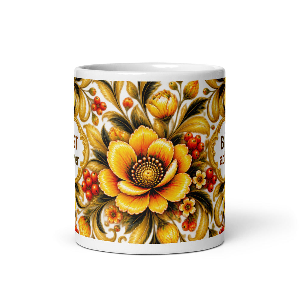 Best Achiever Mug | Yellow Motivational Designer Cup