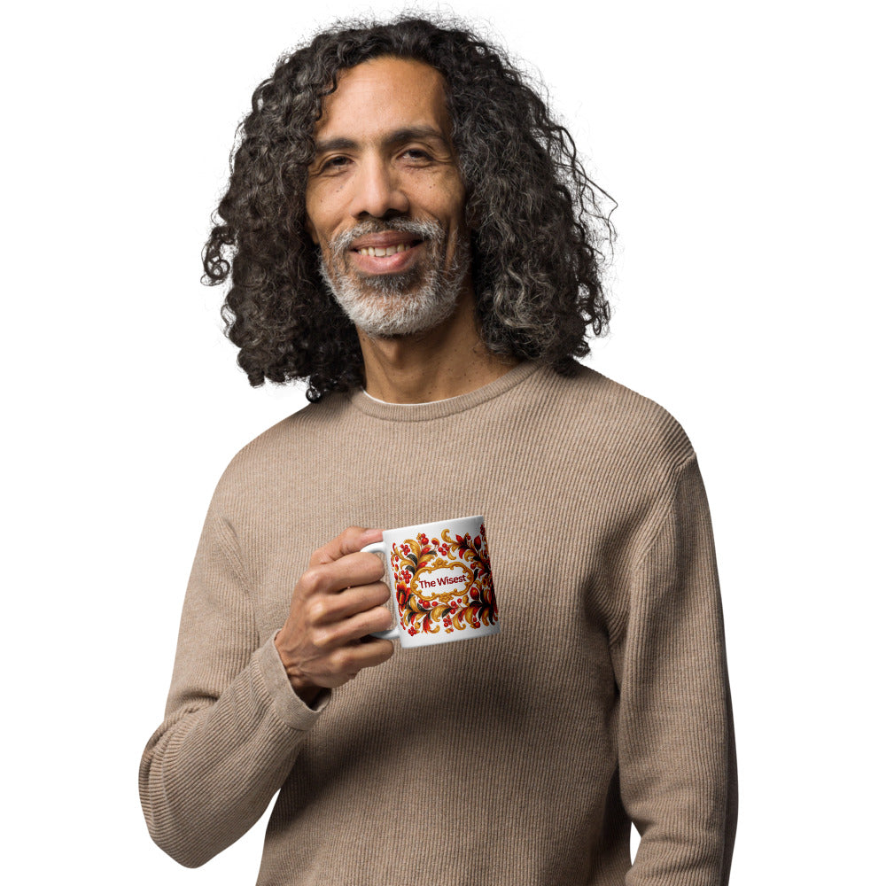 The Wisest Mug | Red-Gold Bird Gift for Wise Minds