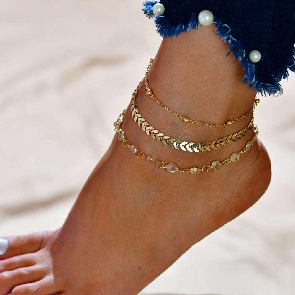 Women's Bohemian Shell Heart Anklets - Alartis