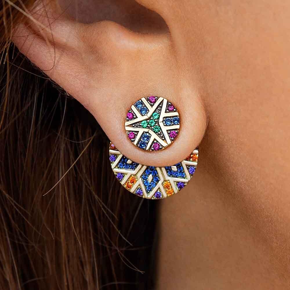 Women's Ethnic Style Asymmetrical Earrings - Alartis