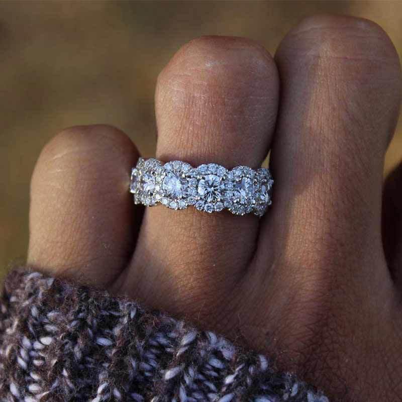 Women's Handmade Inlay Crystal Zircon Ring - Alartis