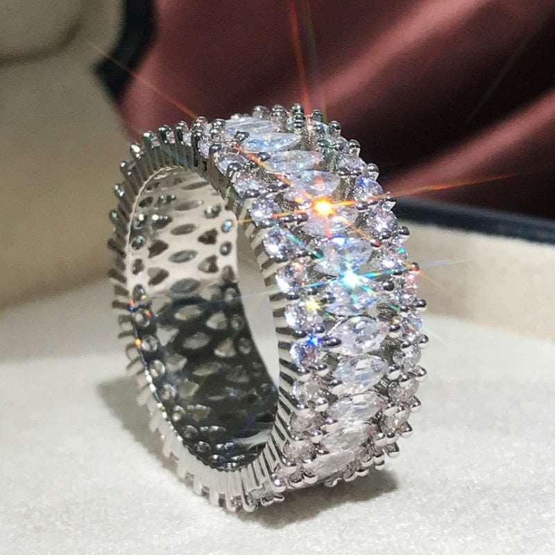 Women's Handmade Inlay Crystal Zircon Ring - Alartis