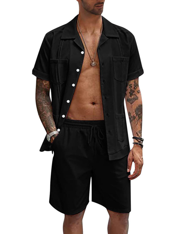 Men's Casual Shorts Shirt Set