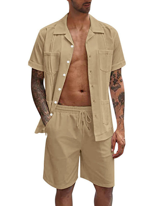 Men's Casual Shorts Shirt Set