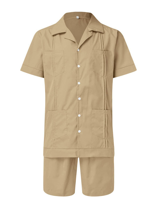 Men's Casual Shorts Shirt Set