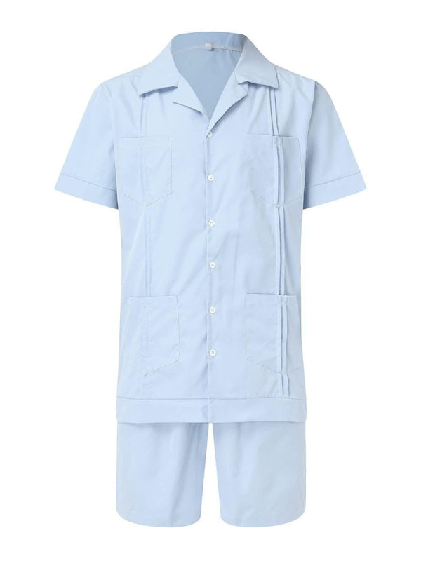 Men's Casual Shorts Shirt Set