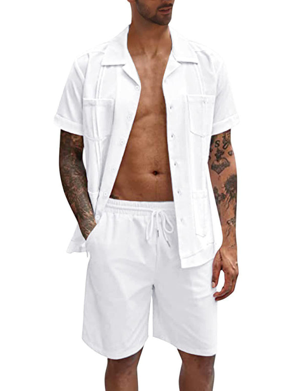Men's Casual Shorts Shirt Set