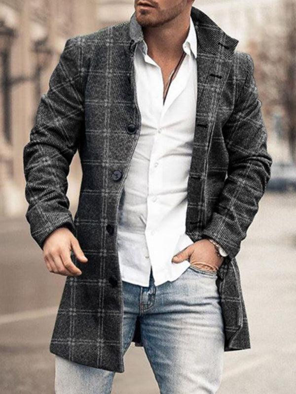 Men's Plaid Classic Overcoat - Alartis