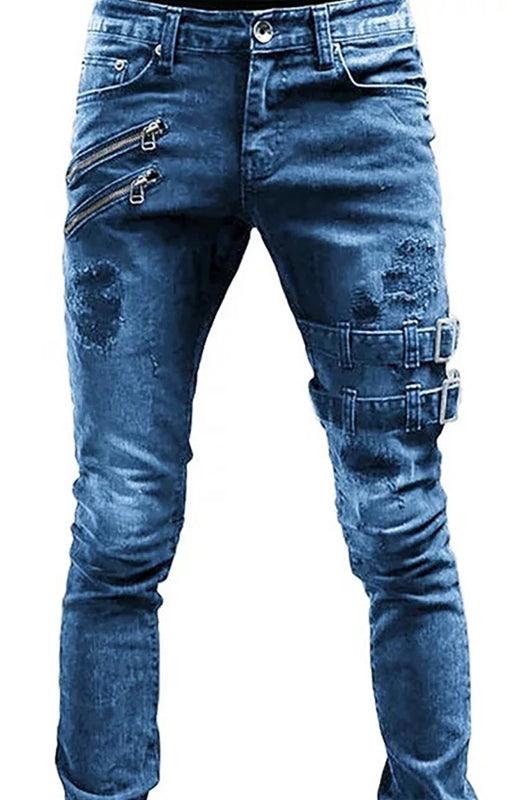 Men's Urban Edge Slim Fit Distressed Denim Jeans - Alartis