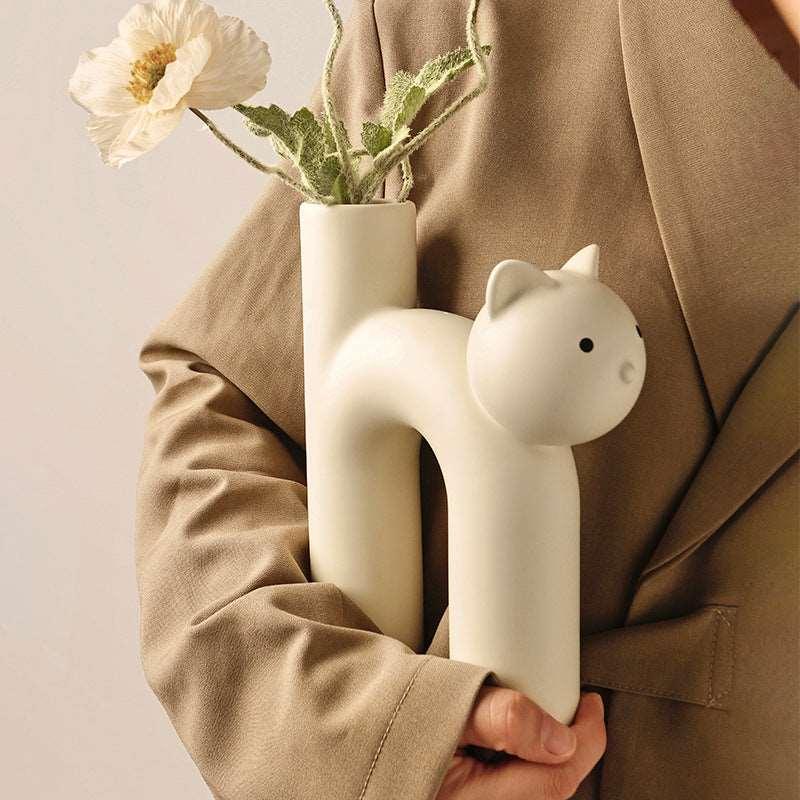 Creative Cute Tubular Cat Vase - Alartis