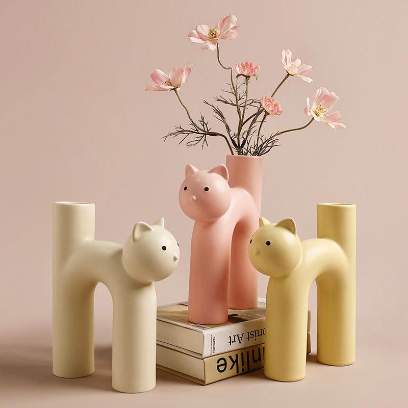 Creative Cute Tubular Cat Vase - Alartis