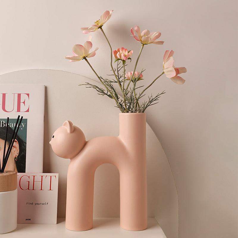 Creative Cute Tubular Cat Vase - Alartis