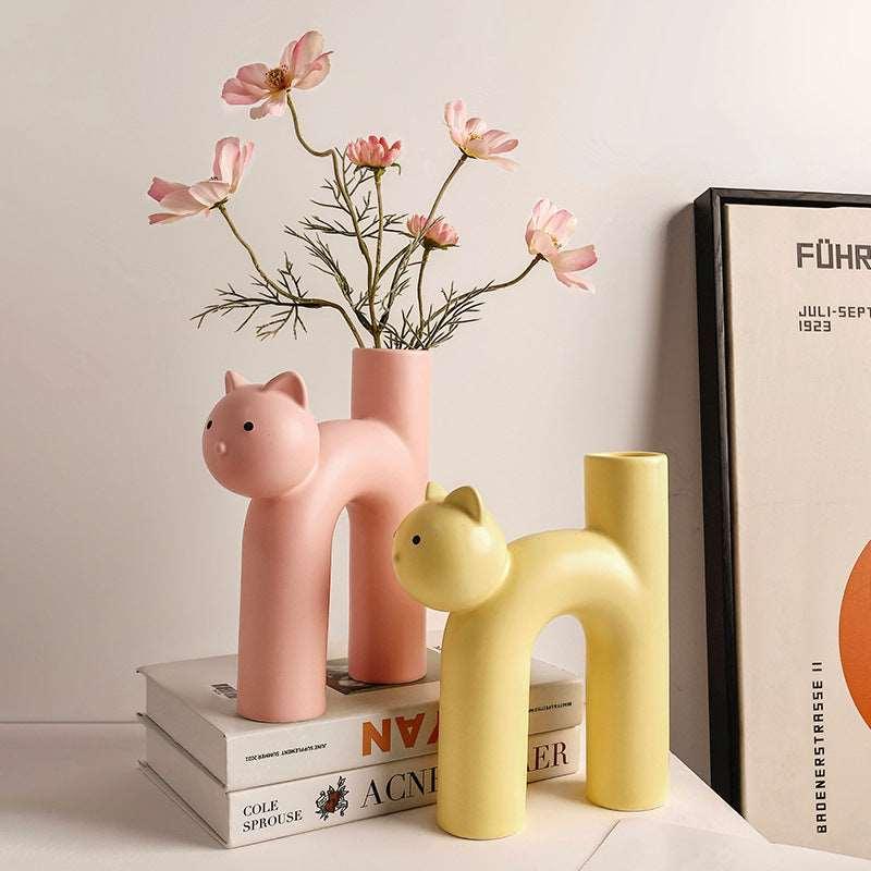 Creative Cute Tubular Cat Vase - Alartis