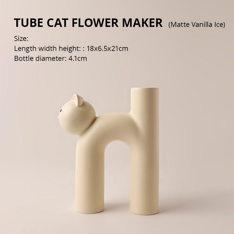 Creative Cute Tubular Cat Vase - Alartis