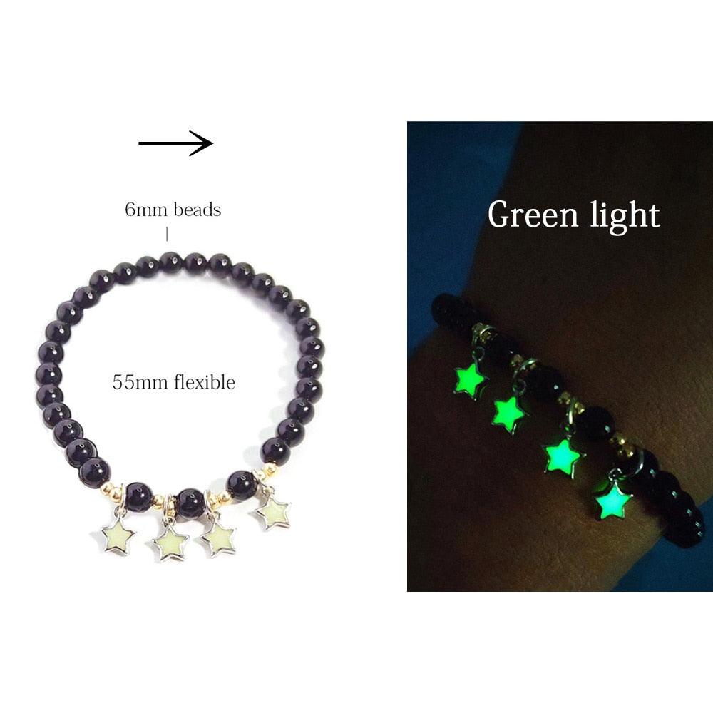 Energizing Natural Stone Charm Bracelet Glowing in the Dark - Alartis