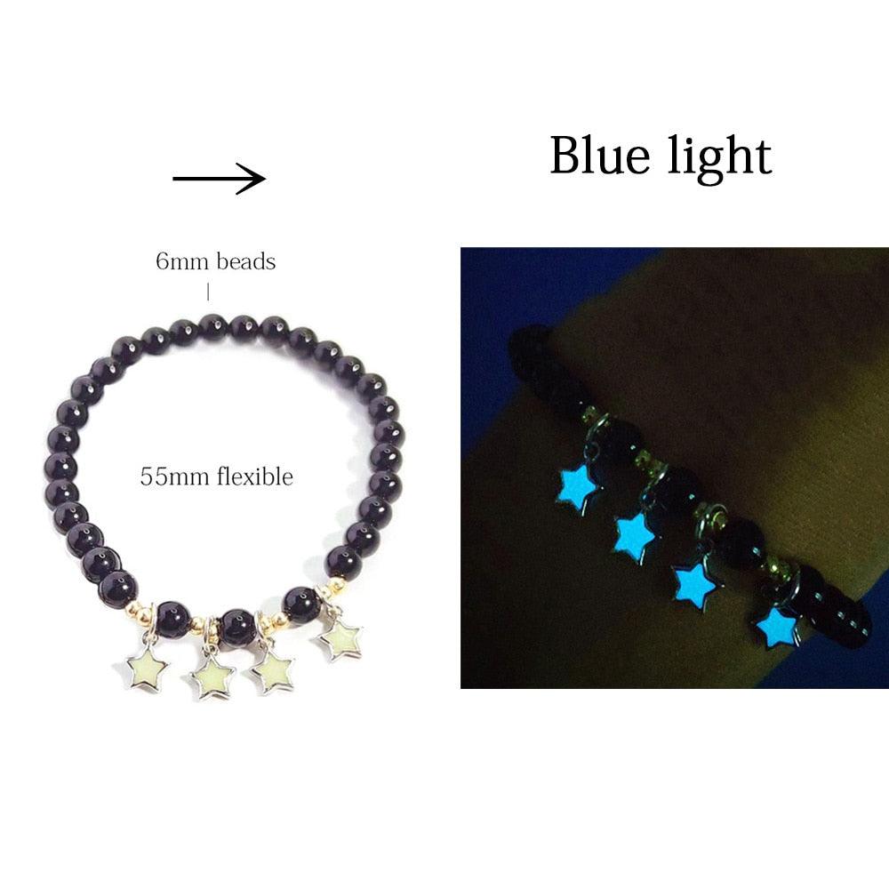 Energizing Natural Stone Charm Bracelet Glowing in the Dark - Alartis