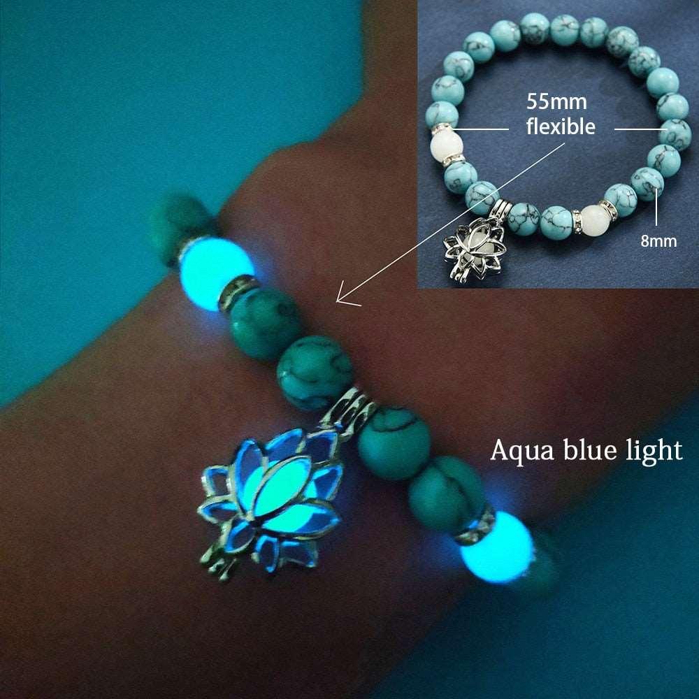 Energizing Natural Stone Charm Bracelet Glowing in the Dark - Alartis