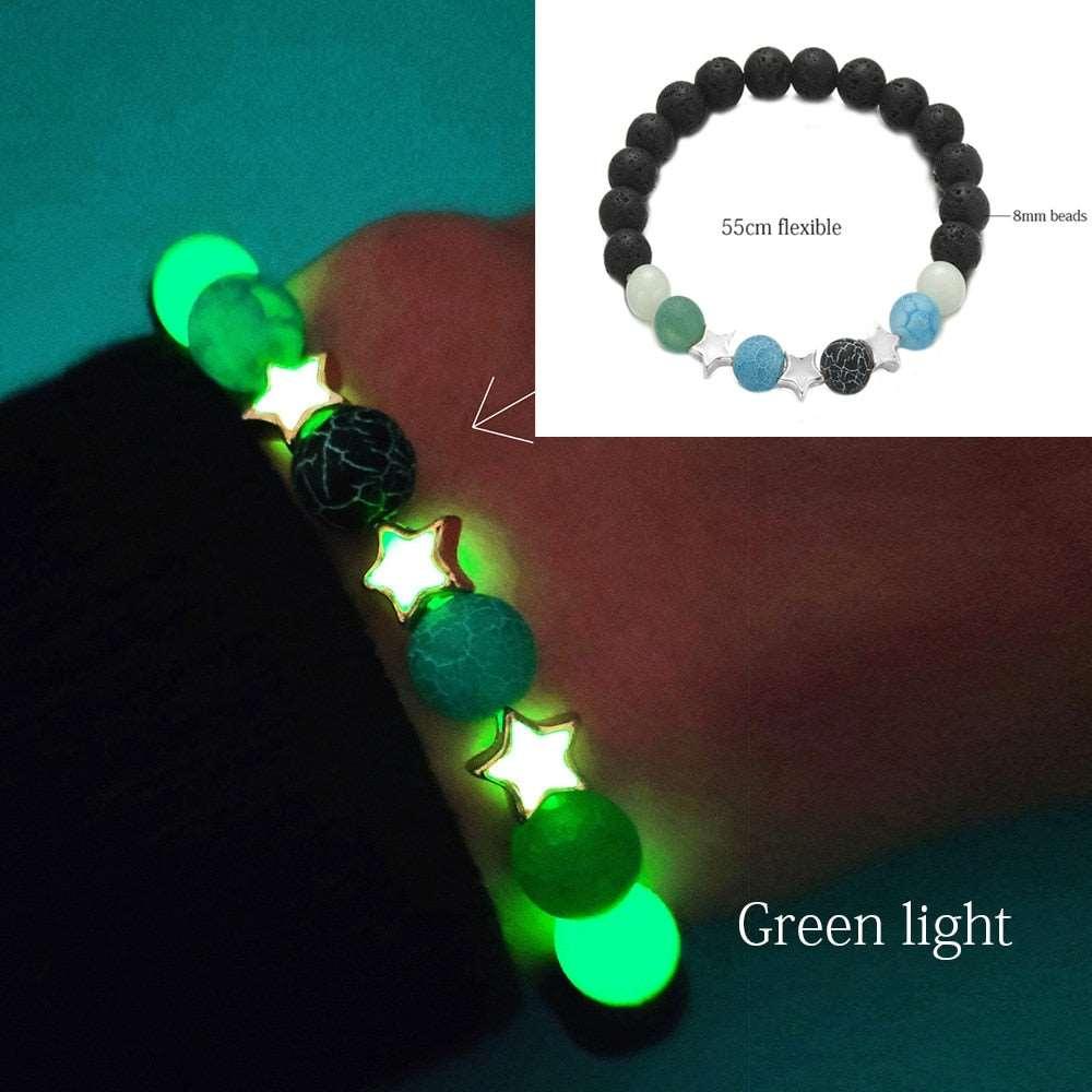 Energizing Natural Stone Charm Bracelet Glowing in the Dark - Alartis