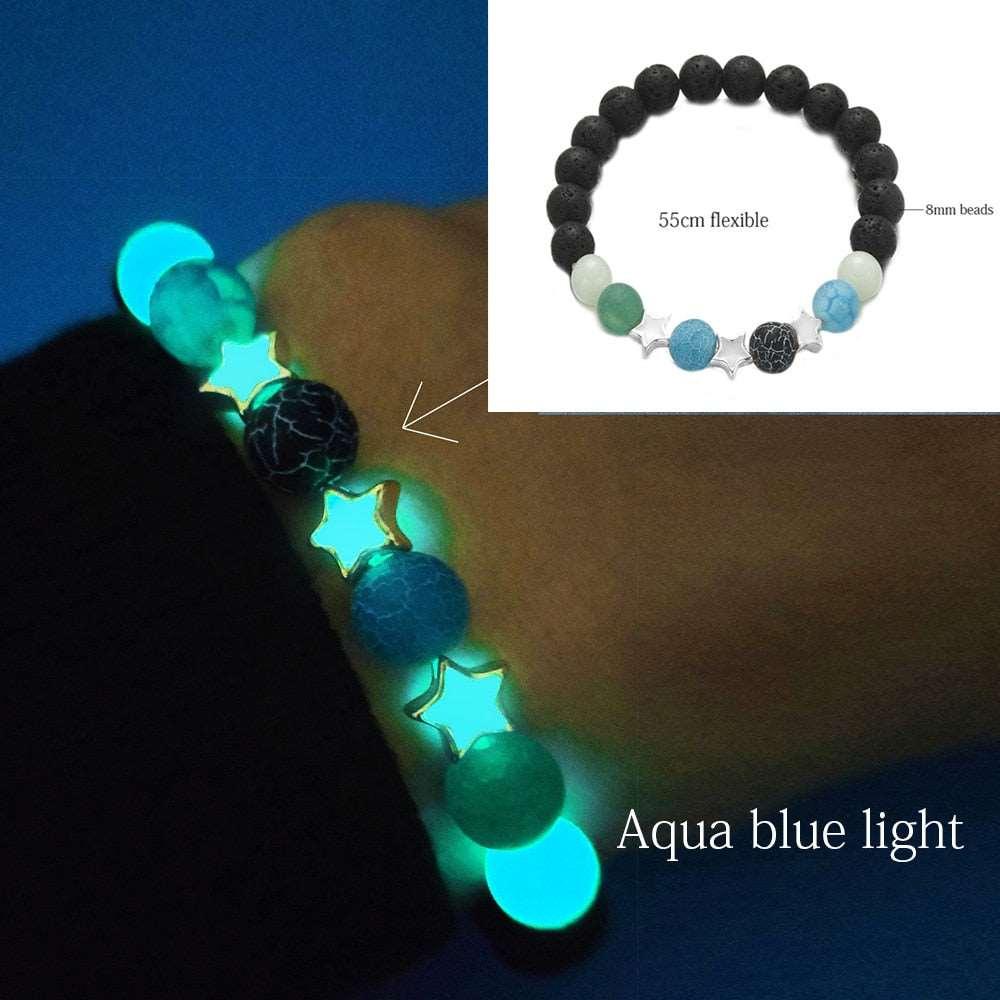 Energizing Natural Stone Charm Bracelet Glowing in the Dark - Alartis