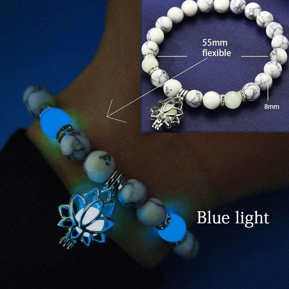 Energizing Natural Stone Charm Bracelet Glowing in the Dark - Alartis