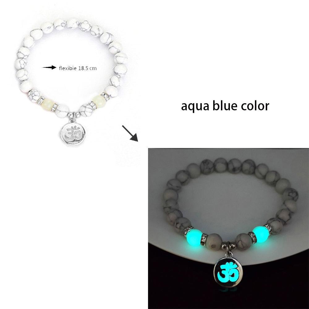 Energizing Natural Stone Charm Bracelet Glowing in the Dark - Alartis