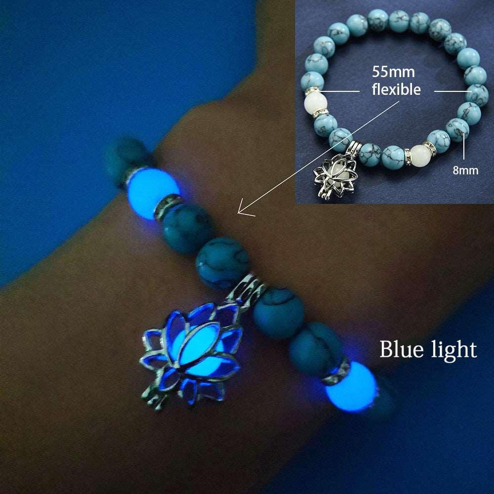 Energizing Natural Stone Charm Bracelet Glowing in the Dark - Alartis