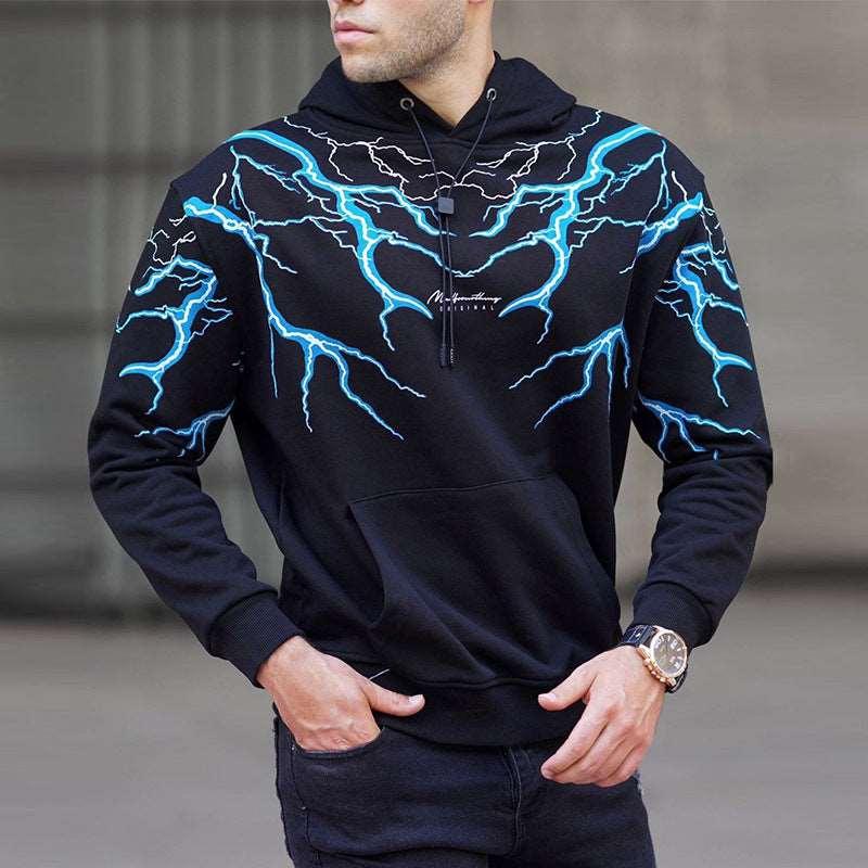 Men's Fashion Printed Long-sleeved Hooded Sweater - Alartis