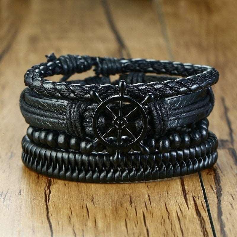 Men's Four Pieces Vintage Leather Bracelets - Alartis