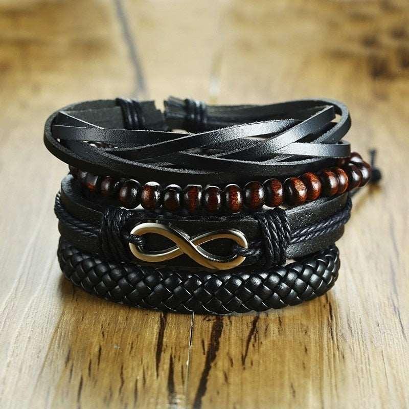 Men's Four Pieces Vintage Leather Bracelets - Alartis