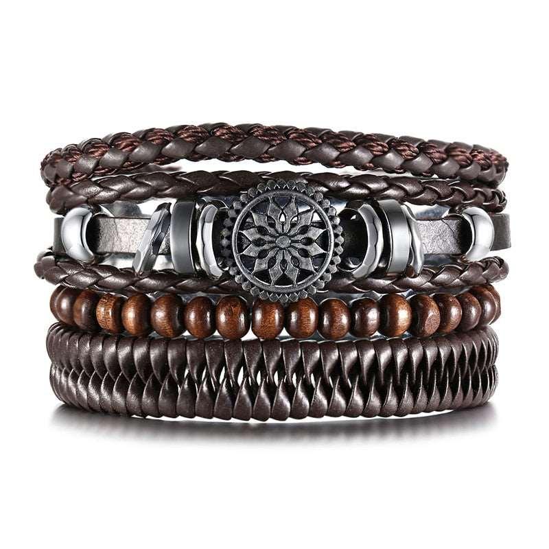 Men's Four Pieces Vintage Leather Bracelets - Alartis