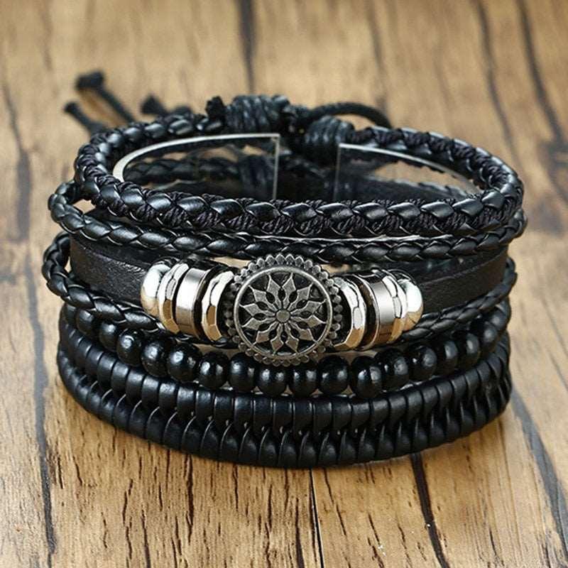 Men's Four Pieces Vintage Leather Bracelets - Alartis