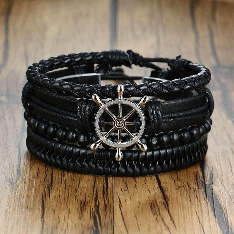 Men's Four Pieces Vintage Leather Bracelets - Alartis