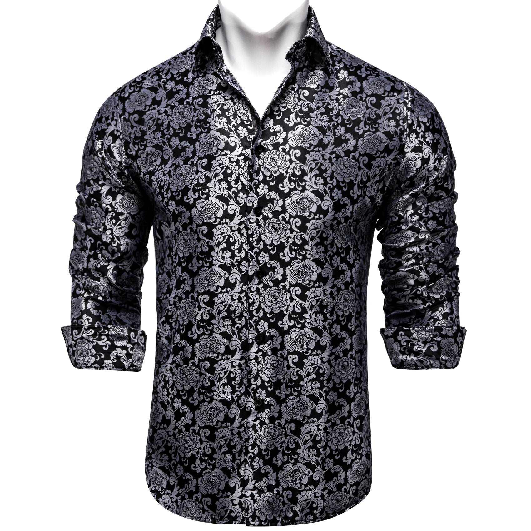 Men's Long Sleeve Silk Shirt - Alartis