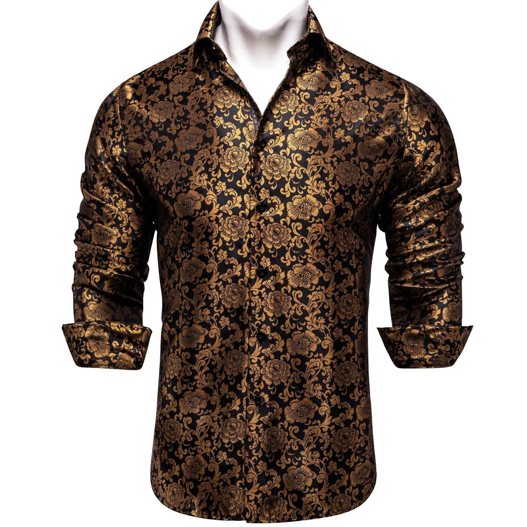 Men's Long Sleeve Silk Shirt - Alartis