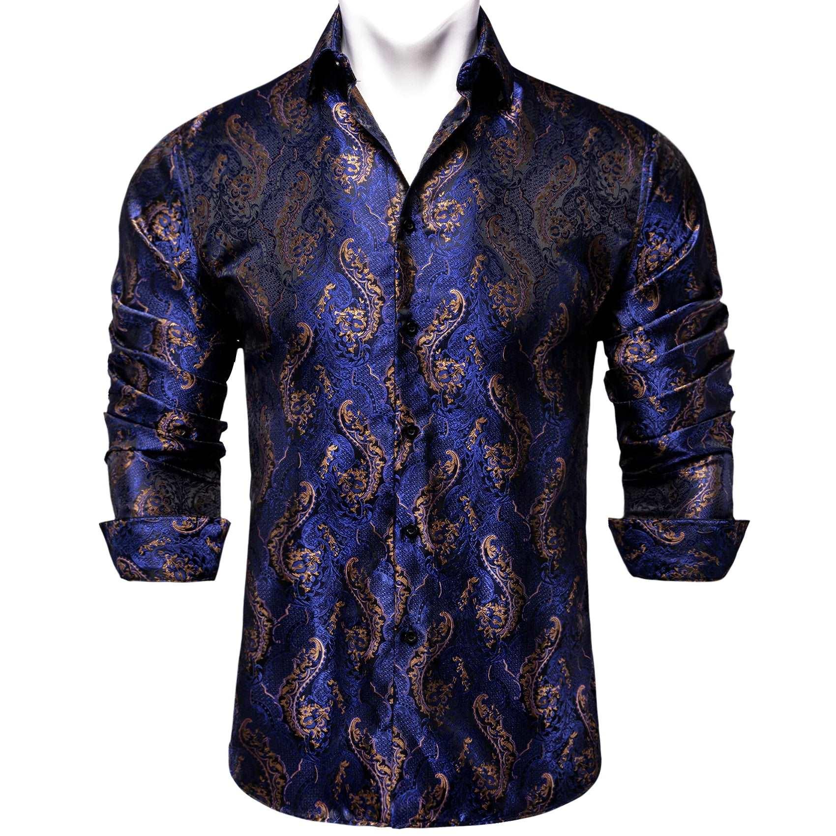 Men's Long Sleeve Silk Shirt - Alartis