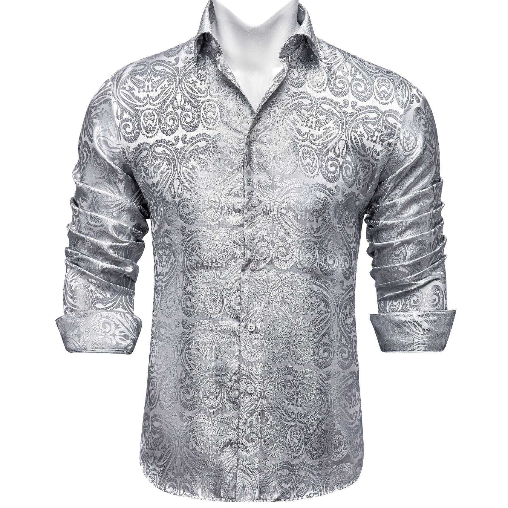 Men's Long Sleeve Silk Shirt - Alartis