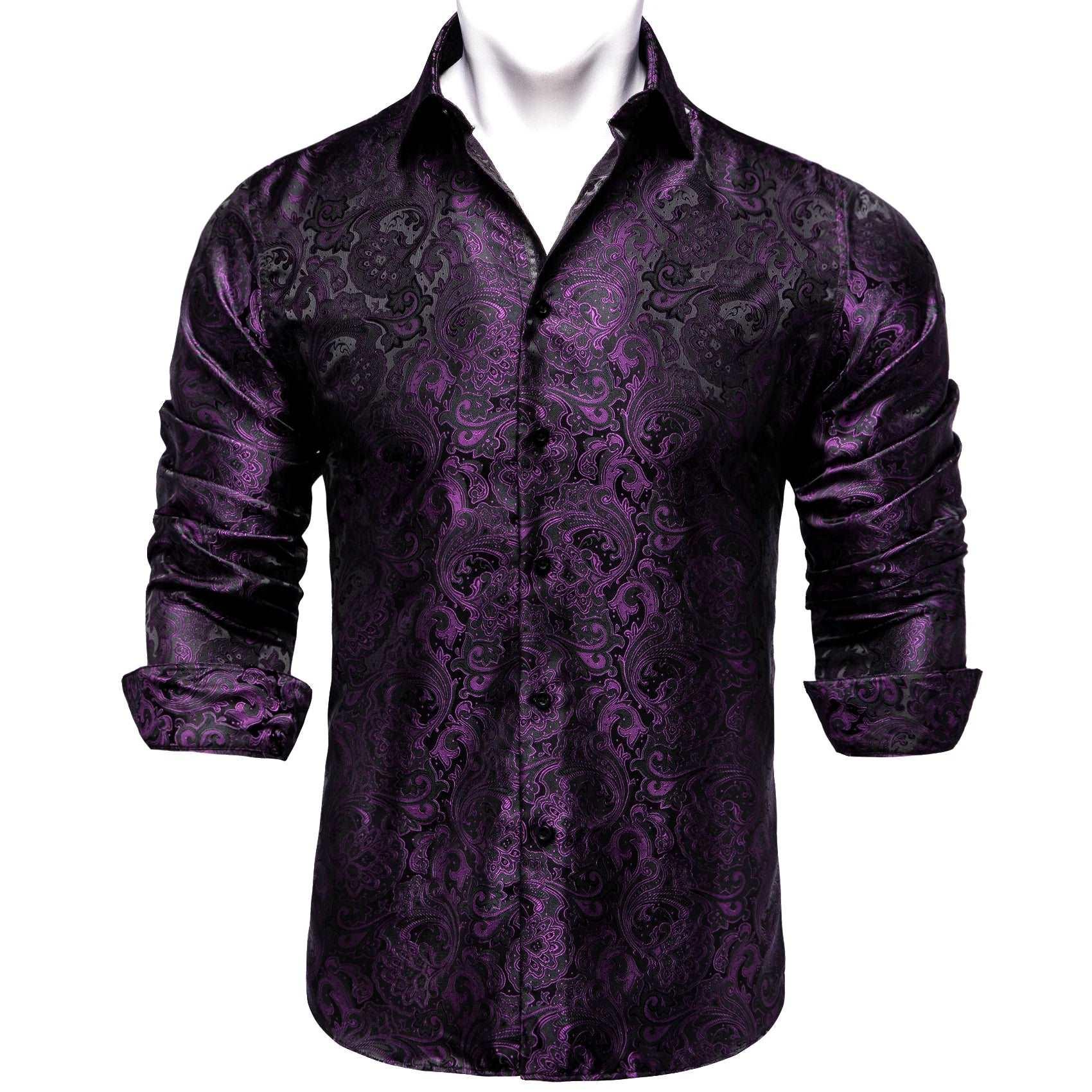 Men's Long Sleeve Silk Shirt - Alartis