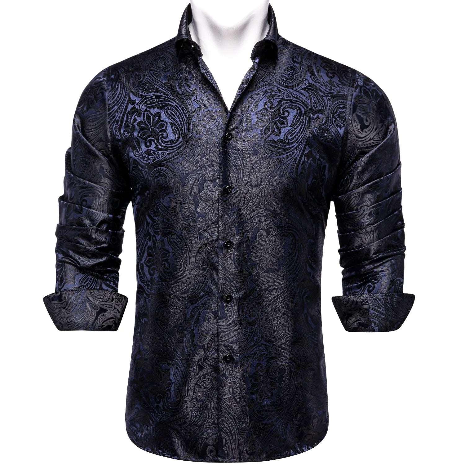 Men's Long Sleeve Silk Shirt - Alartis