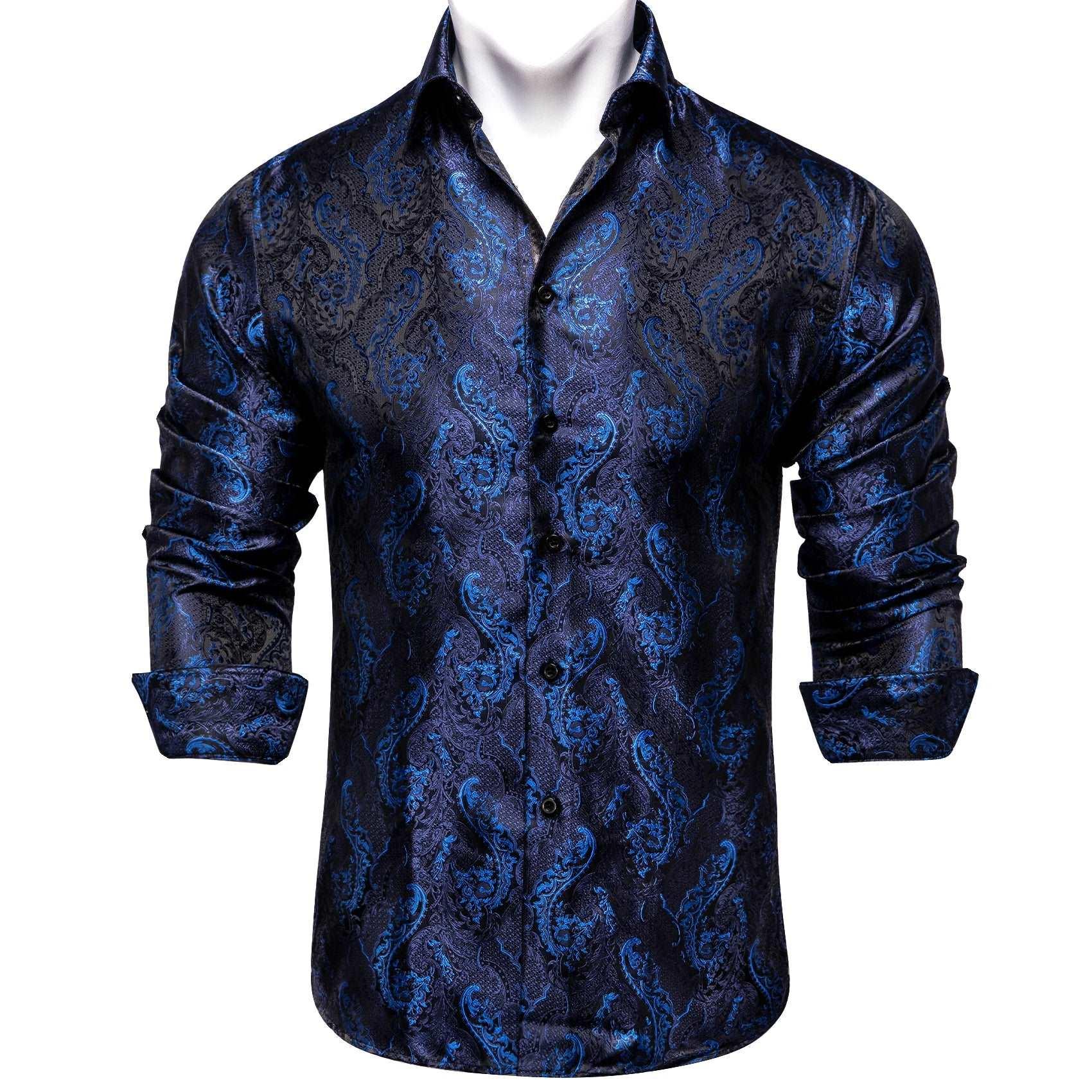 Men's Long Sleeve Silk Shirt - Alartis