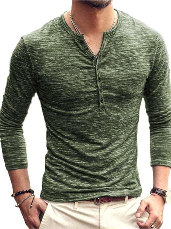 Men's Long-Sleeved Slim Fit T-shirt in Fashionable Slub Silk - Alartis