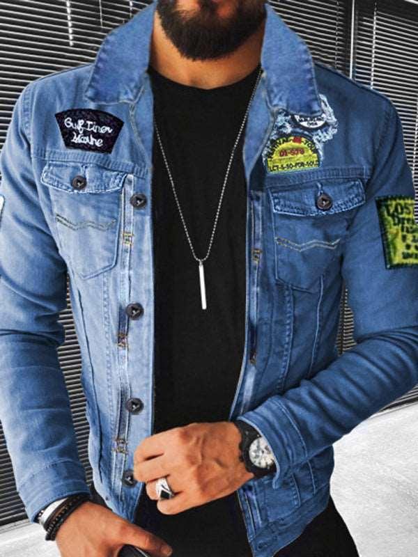 Men's Plush Style Denim Outer Jacket - Alartis