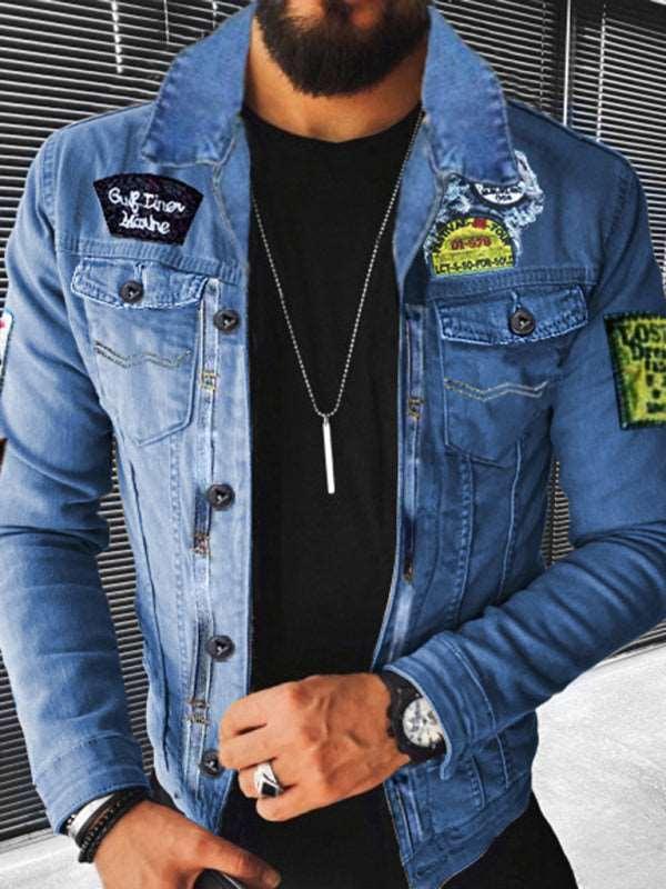 Men's Plush Style Denim Outer Jacket - Alartis