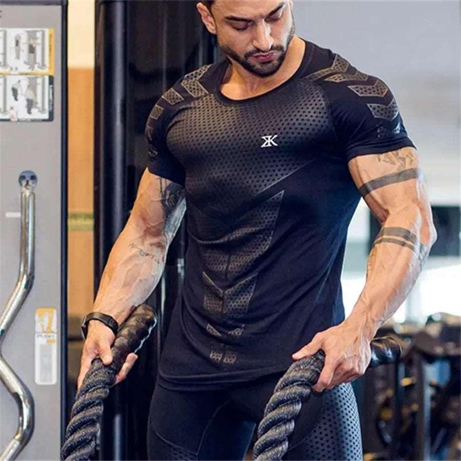 Men's Quick Dry T-shirt For Running Fitness Bodybuilding - Alartis