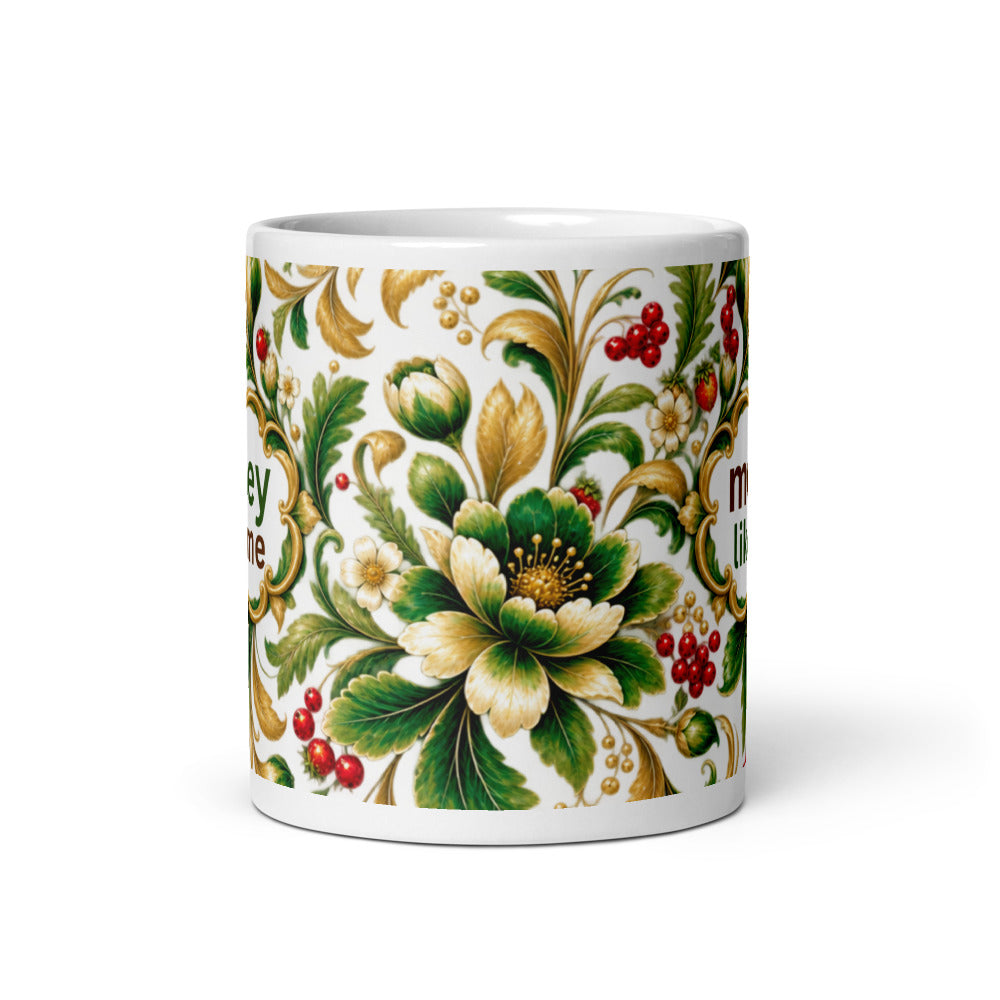 Money Likes Me Mug | Green-Gold Prosperity Designer Cup