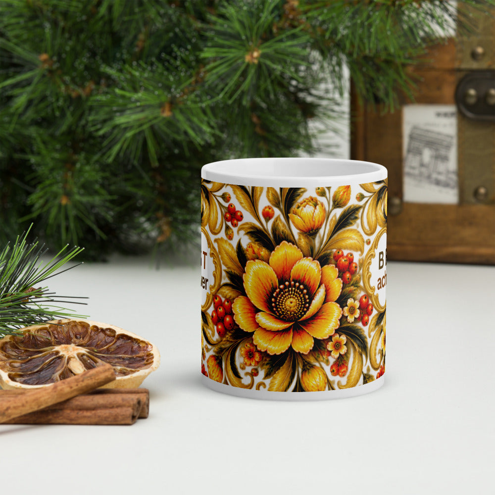 Best Achiever Mug | Yellow Motivational Designer Cup