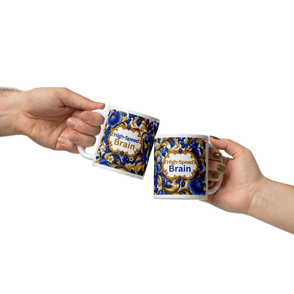 High-Speed Brain Mug | Blue Designer Cup for Quick Thinkers