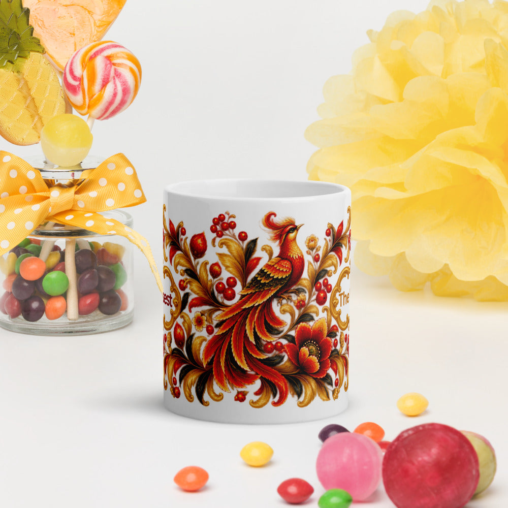 The Wisest Mug | Red-Gold Bird Gift for Wise Minds