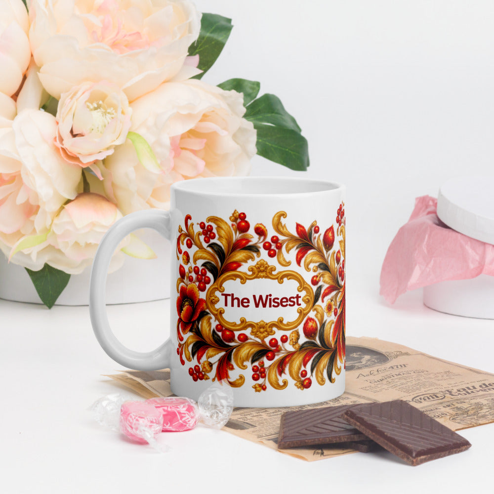 The Wisest Mug | Red-Gold Bird Gift for Wise Minds