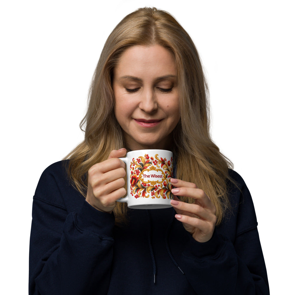 The Wisest Mug | Red-Gold Bird Gift for Wise Minds